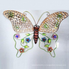 Красочная полая текстура Металлическая бабочка Украшение для сада и дома